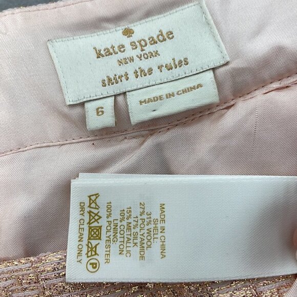 Kate Spade Skirt The Rules Pleated Mini Sparkles Pink Size 6 - Picture 12 of 15